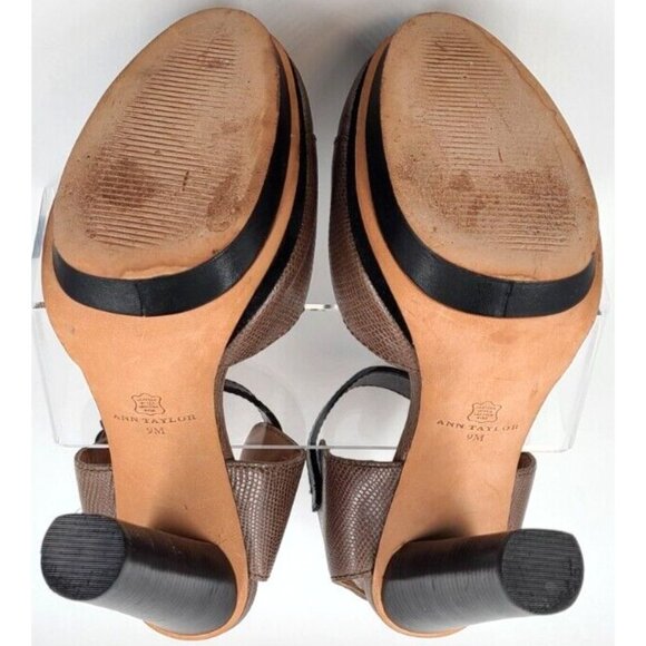 Ann Taylor Lilia Platform High Heels Pumps Buckle Ankle Strap Women's Size 9M - Picture 11 of 12
